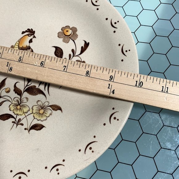 Johnson Bros Staffordshire Old Granite Sun Up Rooster 10" Dinner Plate VINTAGE - Picture 9 of 9